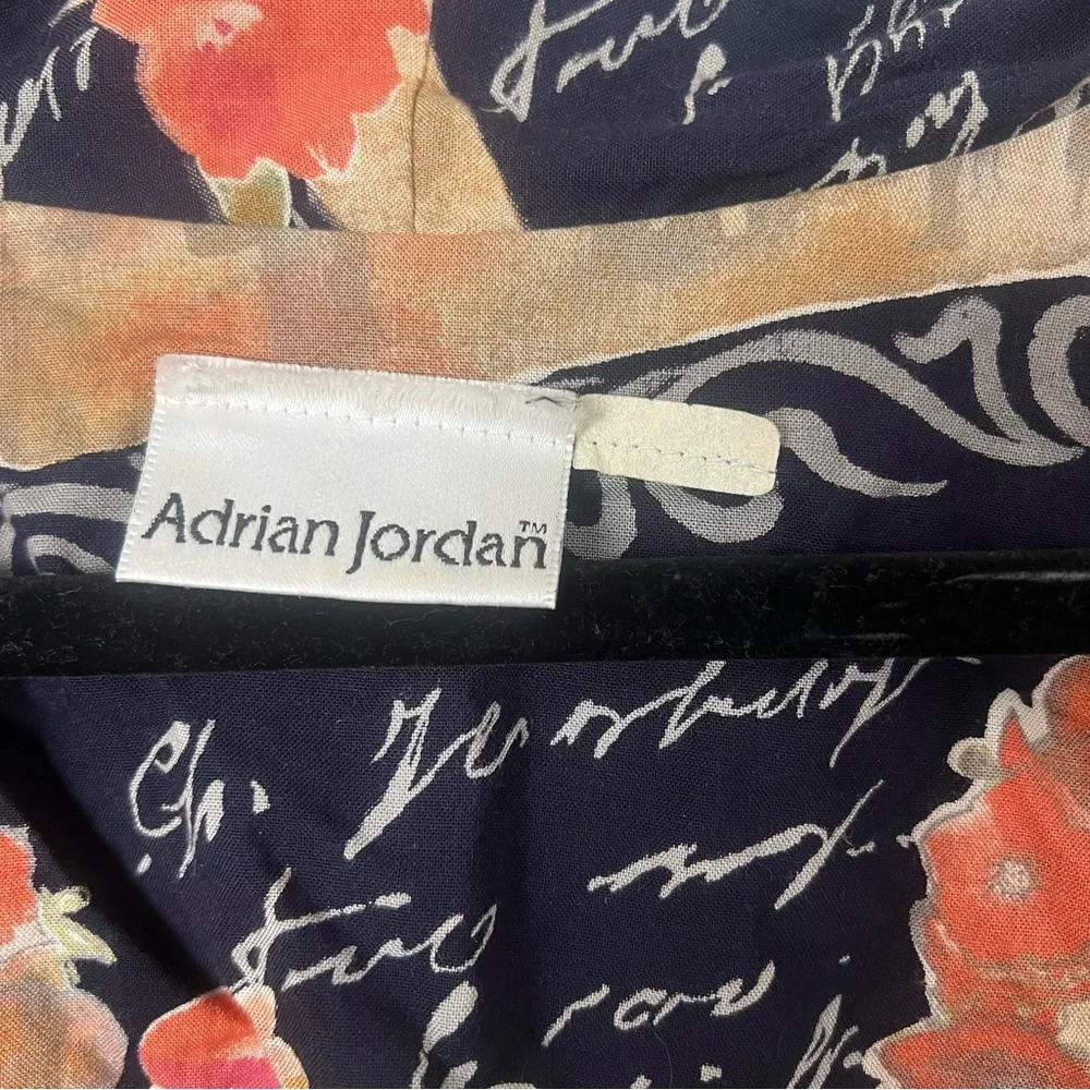 Vintage 90s Y2K Adrian Jordan Front Tie Floral Tie Front Kimono - Picture 2 of 8